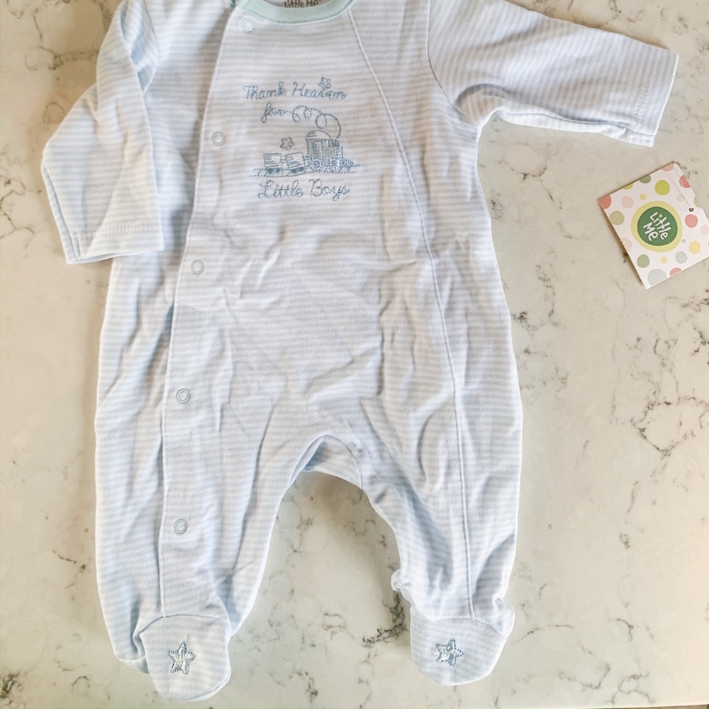 Little Me “Thank Heaven for Little Boys” footie